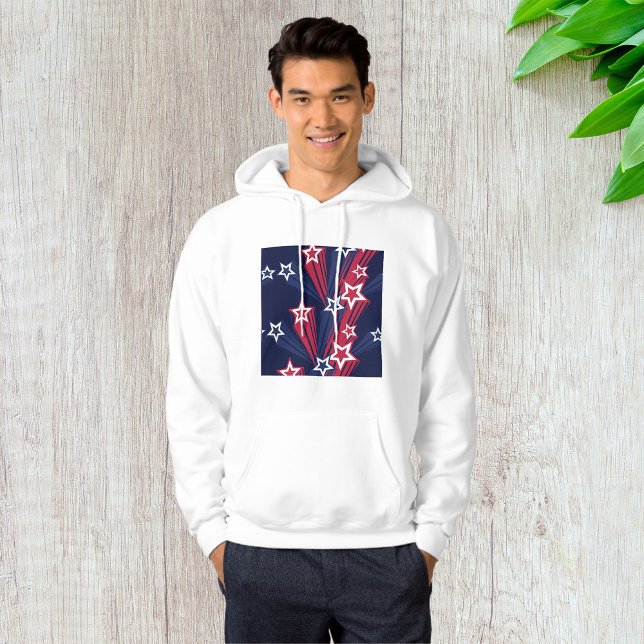 Patriotic 4:e juli Stars Red White and Blue Hoodie (Skapare uppladdad)