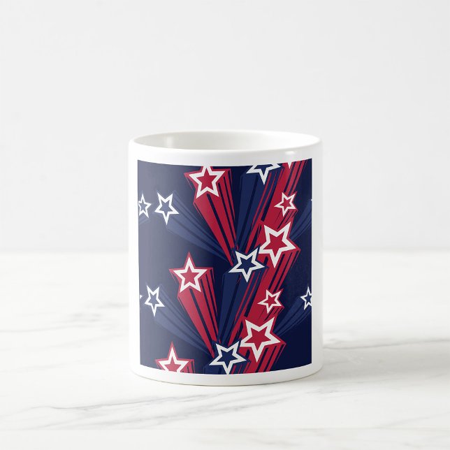 Patriotic 4:e juli Stars Red White and Blue Kaffemugg (Skapare uppladdad)