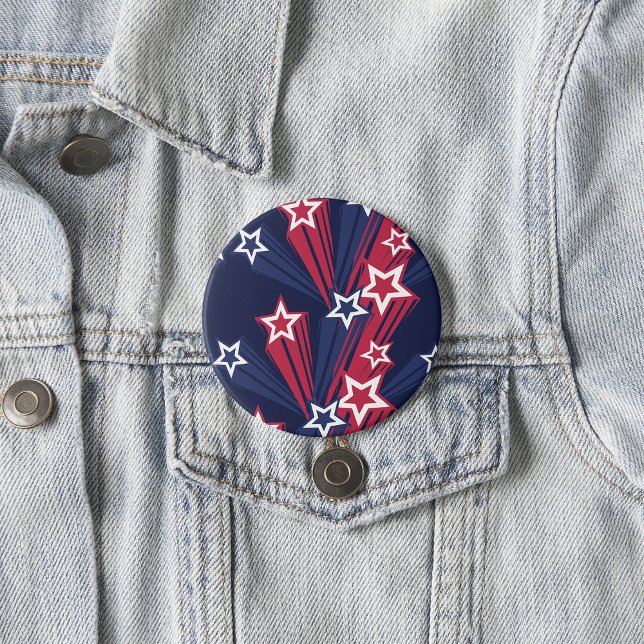 Patriotic 4:e juli Stars Red White and Blue Knapp (Skapare uppladdad)