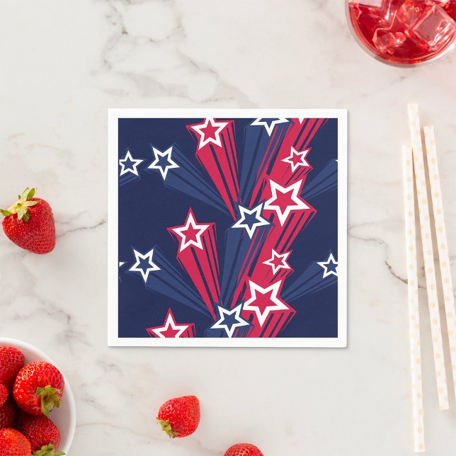 Patriotic 4:e juli Stars Red White and Blue Pappersservett (Skapare uppladdad)
