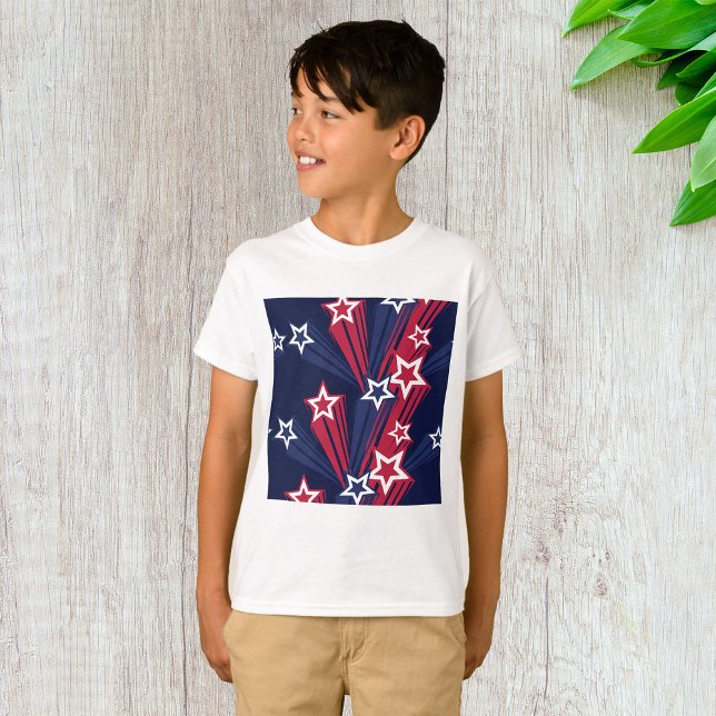 Patriotic 4:e juli Stars Red White and Blue T Shirt (Skapare uppladdad)
