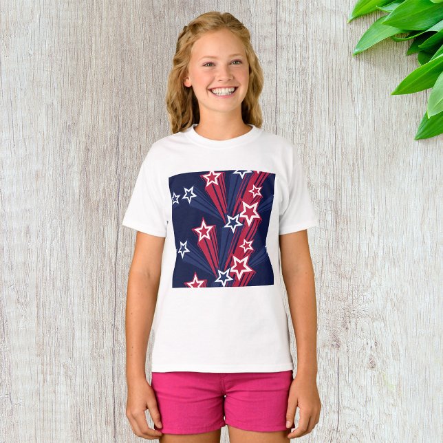 Patriotic 4:e juli Stars Red White and Blue T Shirt (Skapare uppladdad)