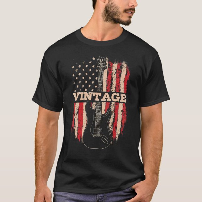 Patriotic 4:e juli String Instrument for Guitar T Shirt (Framsida)