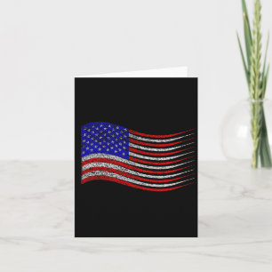 Patriotic 4:e juli USA Amerikanska Flagga Wave Kort