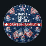 Patriotic 4:e juli Watercolor Family Namn Darttavla<br><div class="desc">personligen Watercolor Family Namn,  4:e juli,  design. Matchande produkter finns i 4:e juli Watercolor Collection.</div>