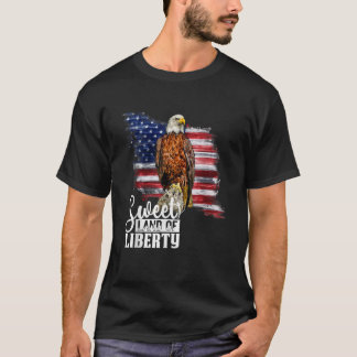 Patriotic 4 juli Eagle American Flagga America Bir T Shirt