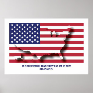PATRIOTIC 4 JULI för frihetskämpen frigav oss Poster