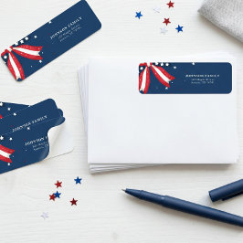 Patriotic 4th of July Independence Day Addres Returadress Etikett