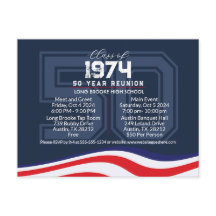 Patriotic 50-årig skolklass Reunion