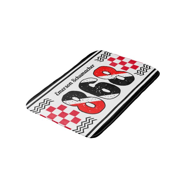 PATRIOTIC 868 Ditt namn | Kontrollerad Flagga på W Badrumsmatta (Vinklad)