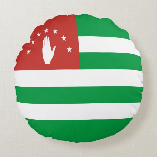 Patriotic Abkhazia Flagga Rund Kudde (Framsidan)