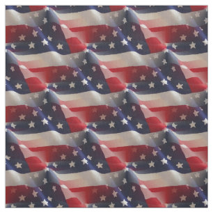 Patriotic Abstrakt American Flaggor Collage Tyg