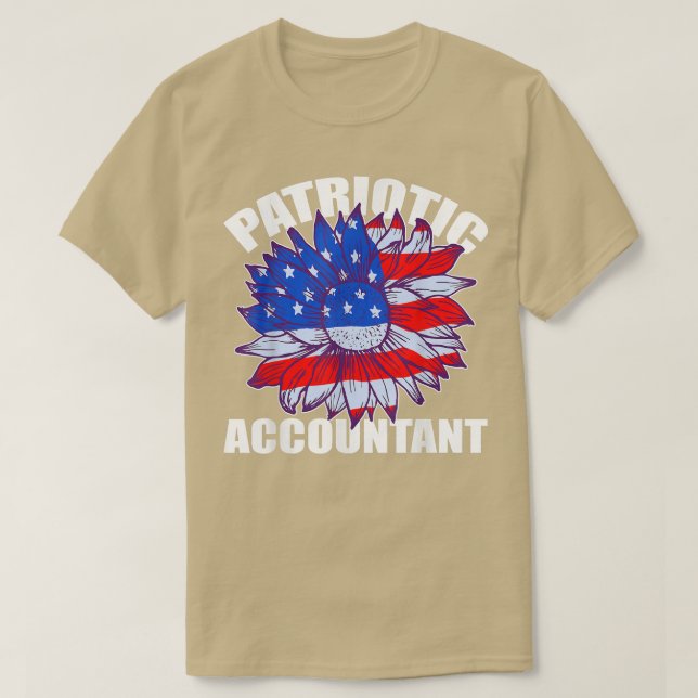 Patriotic accountant sunflower retro job america f t shirt (Design framsida)