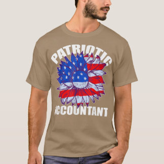 Patriotic accountant sunflower retro job america f t shirt