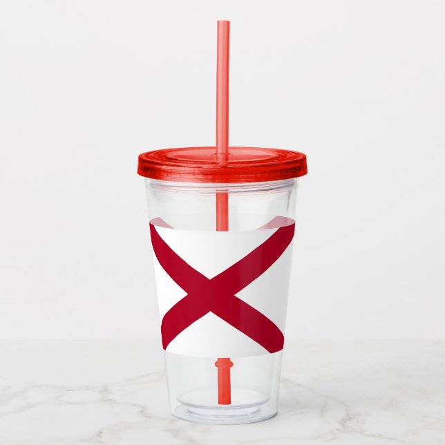 Patriotic Acrylic Tumbler med Alabama flagga, USA Take Away Mugg (Framsida)