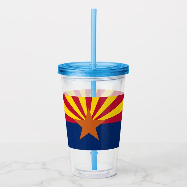 Patriotic Acrylic Tumbler med Arizona flagga, USA Take Away Mugg (Framsida)