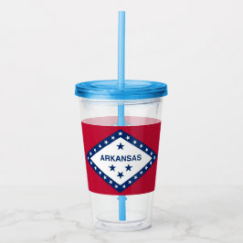 Patriotic Acrylic Tumbler med Arkansas flagga, USA Take Away Mugg