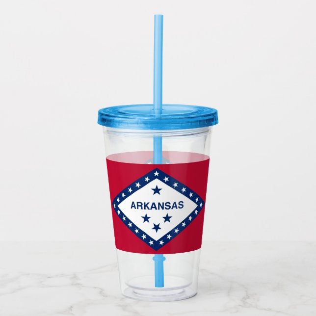 Patriotic Acrylic Tumbler med Arkansas flagga, USA Take Away Mugg (Framsida)