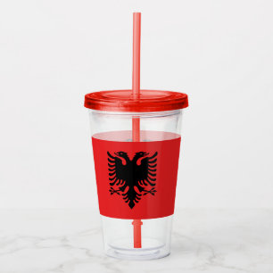 Patriotic Acrylic Tumbler med flagga av Albanien Take Away Mugg