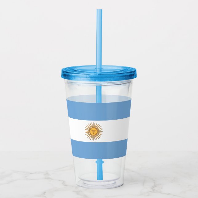 Patriotic Acrylic Tumbler med flagga av Argentina Take Away Mugg (Framsida)