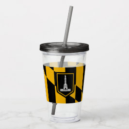 Patriotic Acrylic Tumbler med flagga av Baltimore Take Away Mugg