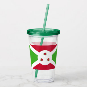 Patriotic Acrylic Tumbler med flagga av Burundi Take Away Mugg