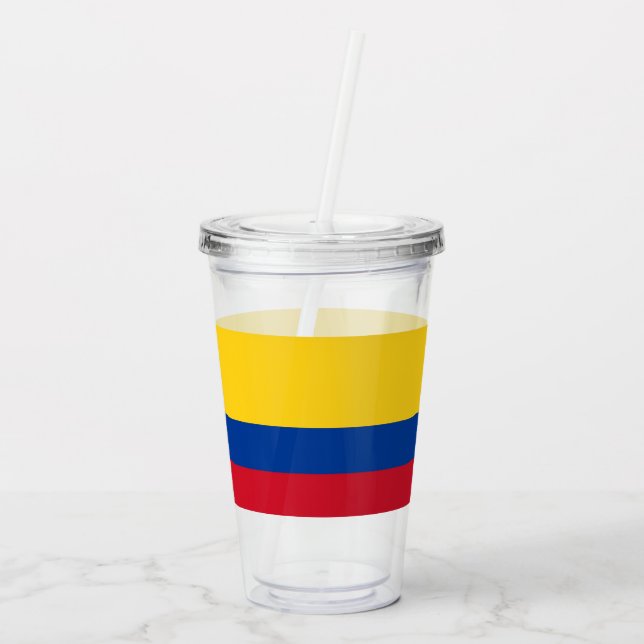 Patriotic Acrylic Tumbler med flagga av Colombia Take Away Mugg (Baksida)