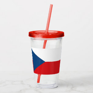 Patriotic Acrylic Tumbler med flagga av Czechia Take Away Mugg