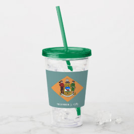 Patriotic Acrylic Tumbler med flagga av Delaware Take Away Mugg