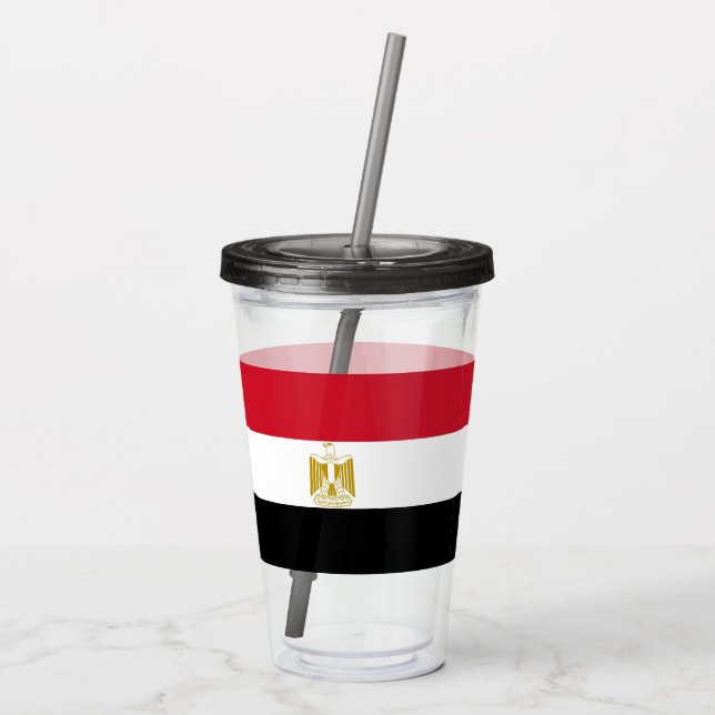 Patriotic Acrylic Tumbler med flagga av Egypten Take Away Mugg (Baksida)