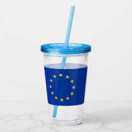 Patriotic Acrylic Tumbler med flagga av Europa Take Away Mugg