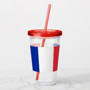 Patriotic Acrylic Tumbler med flagga av Frankrike Take Away Mugg