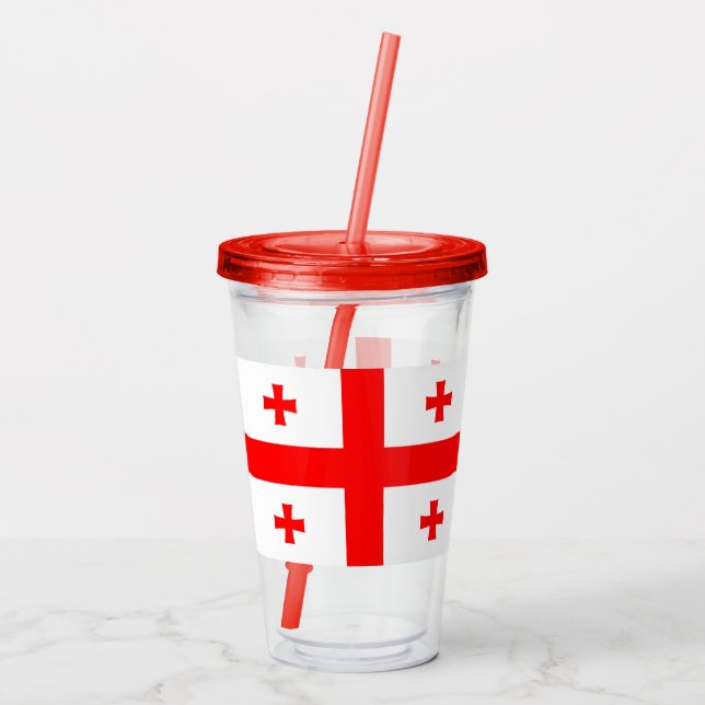 Patriotic Acrylic Tumbler med flagga av Georgia Take Away Mugg (Baksida)