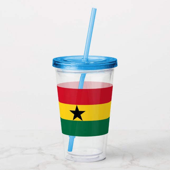 Patriotic Acrylic Tumbler med flagga av Ghana Take Away Mugg (Baksida)