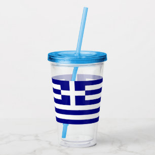 Patriotic Acrylic Tumbler med flagga av Grekland Take Away Mugg