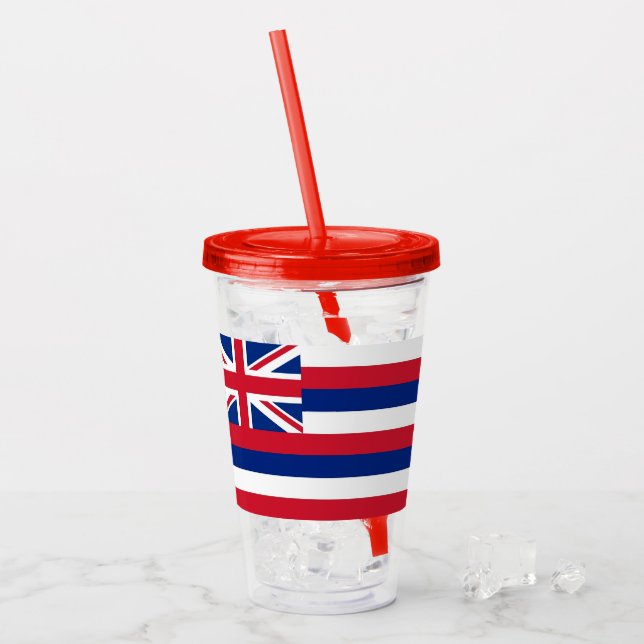 Patriotic Acrylic Tumbler med flagga av Hawaii Take Away Mugg (Framsida Ice)
