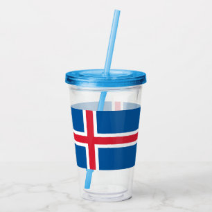 Patriotic Acrylic Tumbler med flagga av Island Take Away Mugg