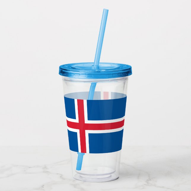 Patriotic Acrylic Tumbler med flagga av Island Take Away Mugg (Baksida)