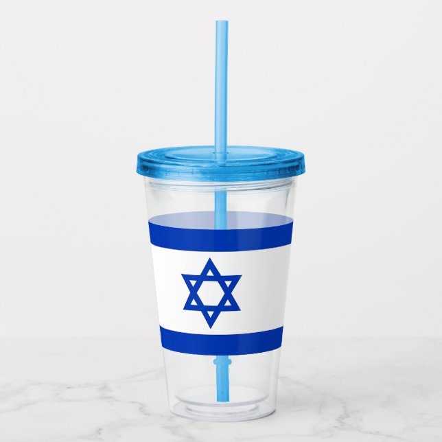 Patriotic Acrylic Tumbler med flagga av Israel Take Away Mugg (Framsida)