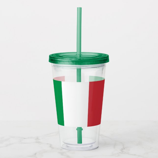 Patriotic Acrylic Tumbler med flagga av Italien Take Away Mugg (Framsida)