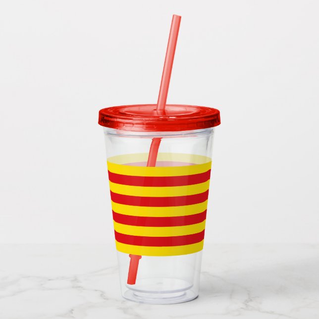 Patriotic Acrylic Tumbler med flagga av Katalonien Take Away Mugg (Baksida)