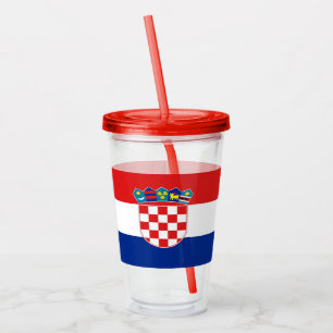 Patriotic Acrylic Tumbler med flagga av Kroatien Take Away Mugg