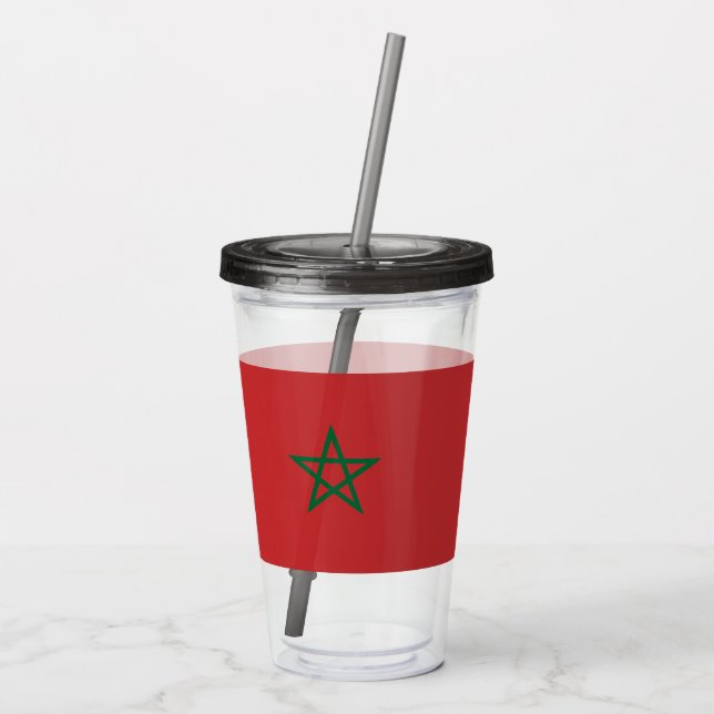 Patriotic Acrylic Tumbler med flagga av Marocko Take Away Mugg (Baksida)