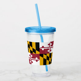 Patriotic Acrylic Tumbler med flagga av Maryland Take Away Mugg