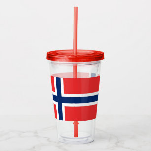 Patriotic Acrylic Tumbler med flagga av Norge Take Away Mugg