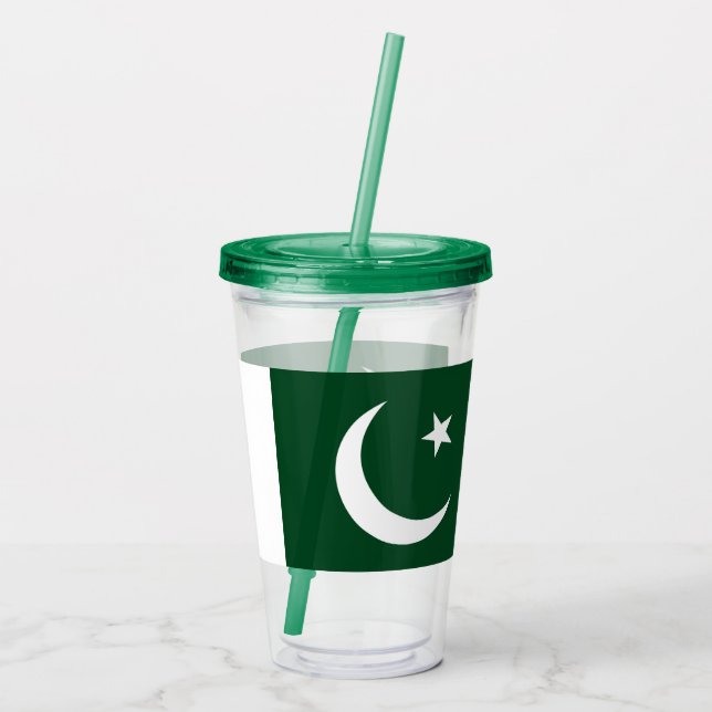 Patriotic Acrylic Tumbler med flagga av Pakistan Take Away Mugg (Baksida)