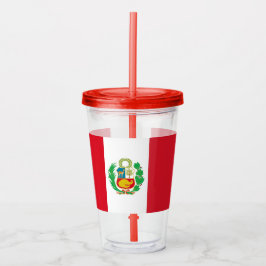 Patriotic Acrylic Tumbler med flagga av Peru Take Away Mugg