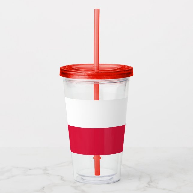 Patriotic Acrylic Tumbler med flagga av Polen Take Away Mugg (Framsida)