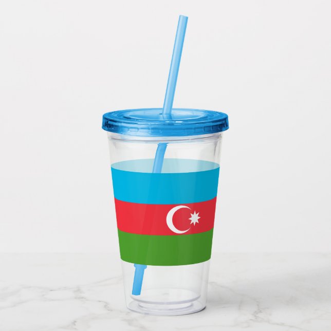 Patriotic Acrylic Tumbler med flagga från Azerbajd Take Away Mugg (Baksida)