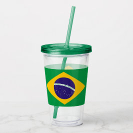 Patriotic Acrylic Tumbler med flagga från Brasilie Take Away Mugg